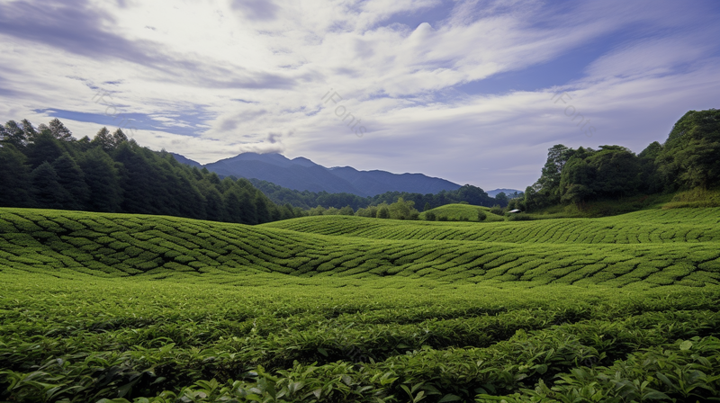 绿色空气清新自然茶园茶山全景摄影背景,高清,摄影图,摄影图片,图片大全,摄影图免费下载